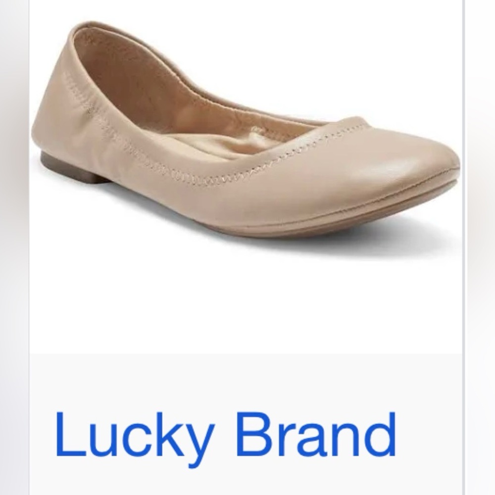 Lucky Brand Women's Tan Leather Ballet Flats